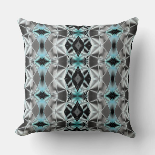 Pale silver to clear blue rapport in virtual style cushion (Front)