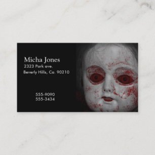 Pale Skin Doll With Blood Red Eyes Business Card