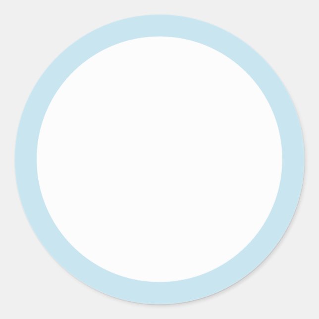 Pale sky blue border blank classic round sticker (Front)