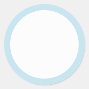Pale sky blue border blank classic round sticker