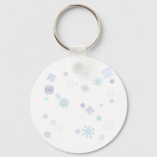 Pale Snowflakes Key Ring (Front)