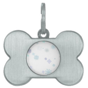 Pale Snowflakes Pet ID Tag