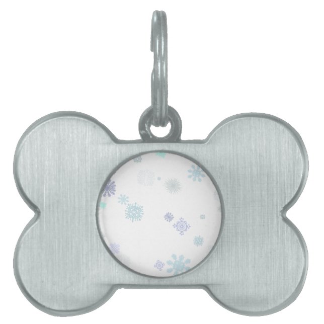 Pale Snowflakes Pet ID Tag (Front)