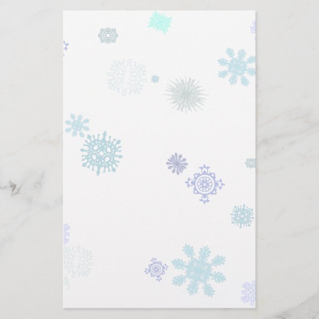 Pale Snowflakes Stationery (Front)