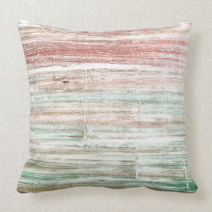 Pale striped watercolor art cushion