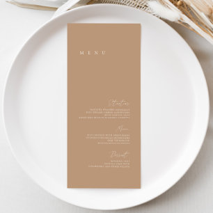 Pale Taupe Elegant Minimalist Wedding Flat Menu