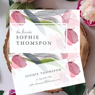 Pale tulip floral elegant  business card