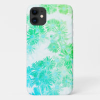 Pale Turquoise Pastel Wild Flowers iPhone 11 Case