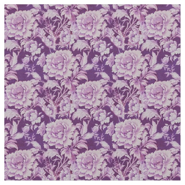 Pale white/violet repeat rose pattern  fabric (Close Up)