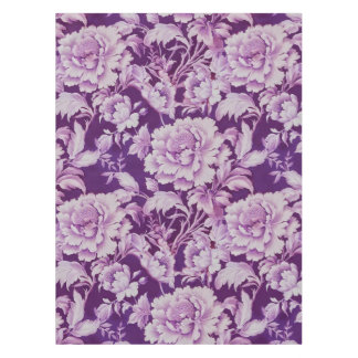 Pale White/Violet repeat rose pattern Tablecloth