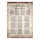 Pale Wood & Lights Wedding Reception Seating Chart