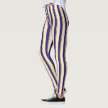 Pale Yellow and Blue Beach Stripe Leggings<br><div class="desc">Thick and thin blue-purple stripes on a maize-yellow background.</div>