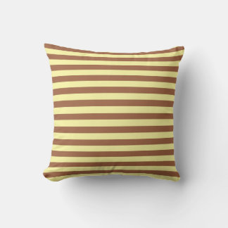 Pale Yellow and Brown Stripes Cushion
