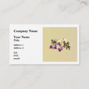 Pale Yellow and Magenta Phalaenopsis Orchids Business Card
