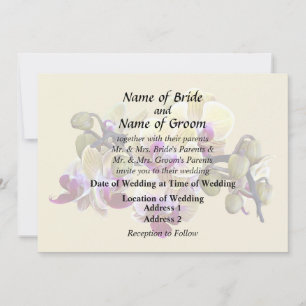 Pale Yellow and Magenta Phalaenopsis Orchids Invitation