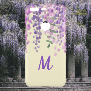 Pale Yellow and Purple Watercolor Look Wisteria Uncommon Google Pixel Case
