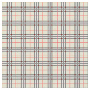 Pale Yellow and Red Tartan Plaid Pattern Fabric