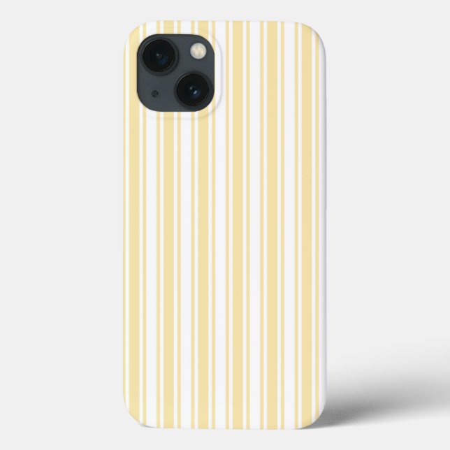 Pale yellow and white candy stripes Case-Mate iPho iPhone Case (Back)