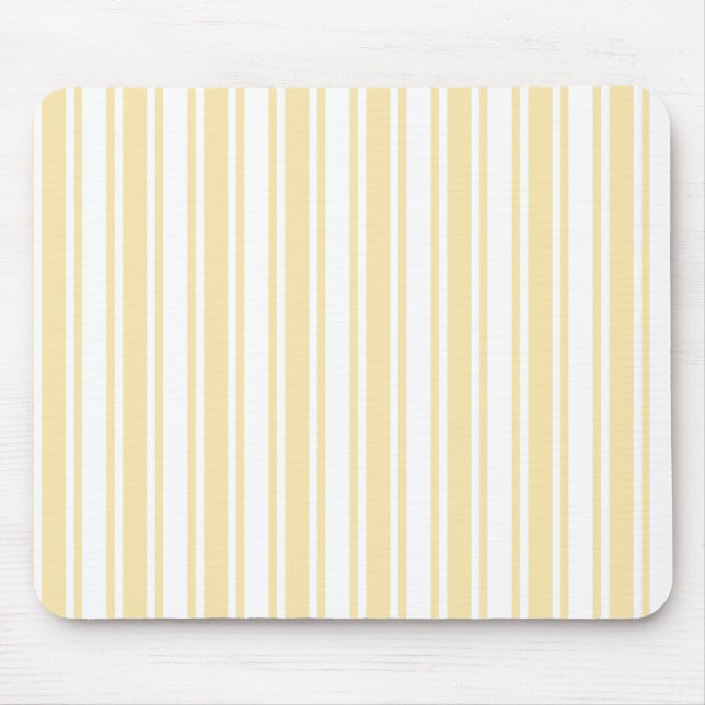 Pale yellow and white candy stripes mouse pad (Front)
