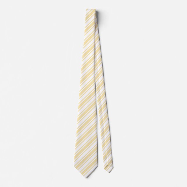 Pale yellow and white candy stripes tie (Front)