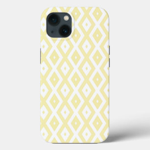 Pale yellow and white diamond pattern Case-Mate iP iPhone 13 Case