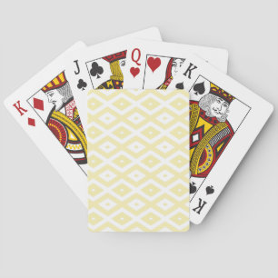 Pale yellow and white diamond pattern playing cards