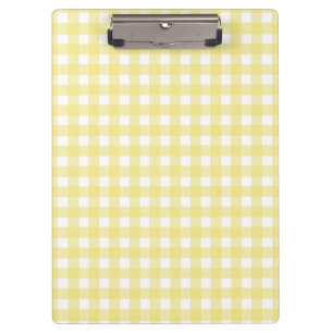 Pale yellow and white gingham clipboard