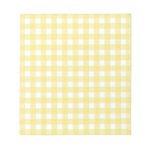 Pale yellow and white gingham notepad