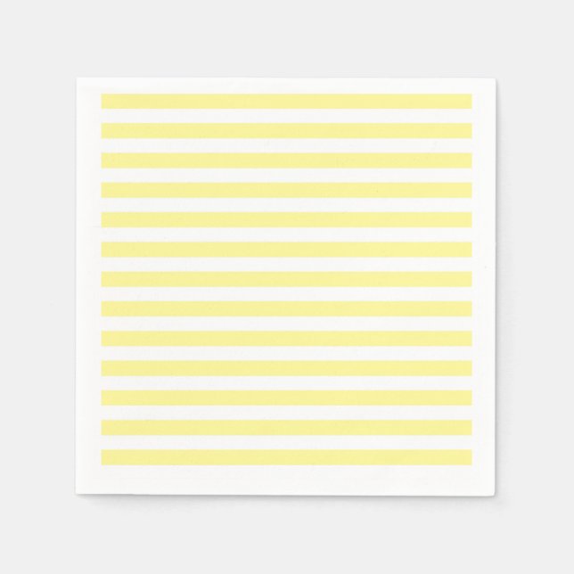 Pale Yellow and White Stripes Napkin (Front)