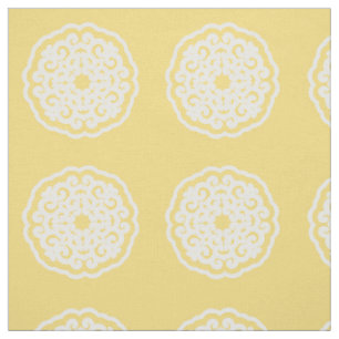 Pale Yellow Asian Moods Mandalla ~ small pattern Fabric