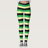 Pale Yellow, Black and Green Stripes