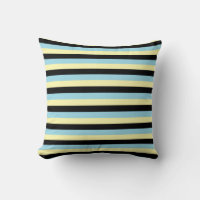 Pale Yellow, Black and Pastel Blue Stripes