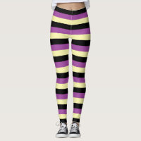 Pale Yellow, Black and Purple Stripes
