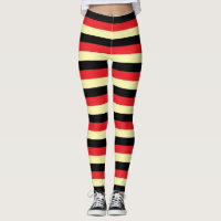 Pale Yellow, Black and Red Stripes