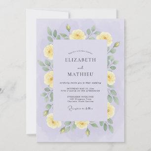 Pale Yellow Blooming Romance Wedding Invitation