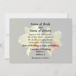 Pale Yellow Cattleya O Wedding Products Invitation