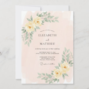 Pale Yellow Dainty Spring Wedding Invitation
