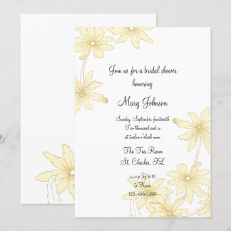Pale Yellow Daisies Bridal Shower Invitation