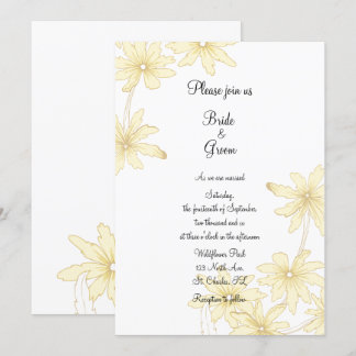 Pale Yellow Daisies Wedding Invitation