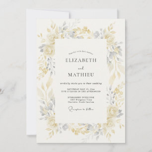 Pale Yellow Delicate Spring Wedding Invitation