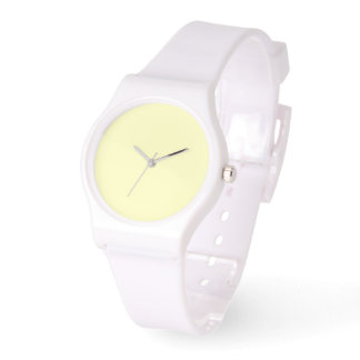 Pale Yellow Dial White Silicone Watch
