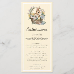Pale Yellow Easter Bunny Menu