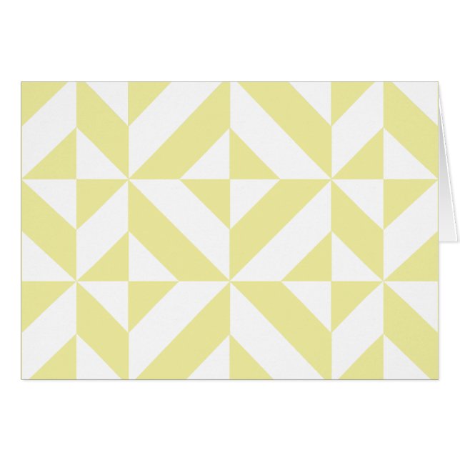Pale Yellow Geometric Deco Cube Pattern (Front Horizontal)