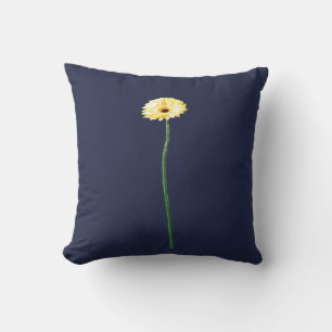 Pale Yellow Gerbera Flowers Pattern Cushion