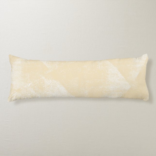Pale Yellow Minimal Geometric Ink Texture Body Cushion (Front)