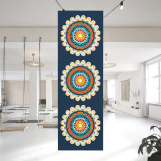 Pale Yellow Orange Mandala Yoga Mat