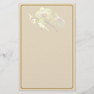 Pale Yellow Orchid Stationery