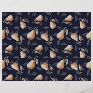 Pale Yellow Pears on Dark Background