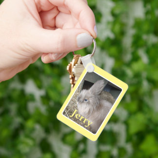 Pale Yellow Pet Rabbit Name and Photo Key Ring