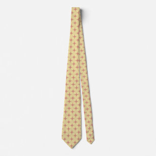 Pale Yellow Red Mid Century Modern Retro Geometric Tie